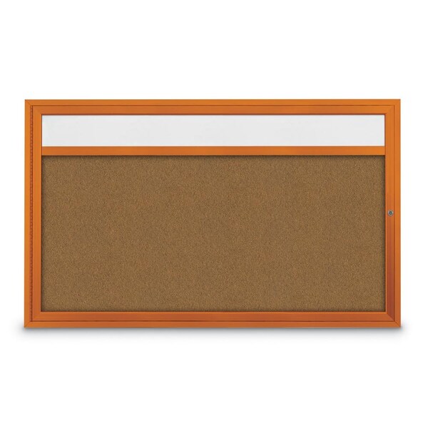 Hinge-less Radius Corkboard, 30"x36", Black Alum Frame/Forbo